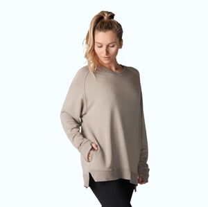 Tavi Modal Cozy Crewneck Sweatshirt - Oversized - Modal In Taupe